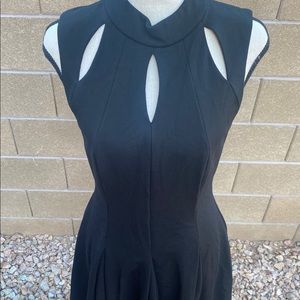 Black Alfani Dress With Peep & Pleated Details